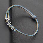 Blue nautical anchor bracelet