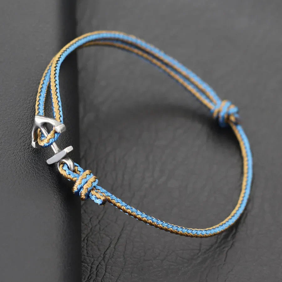 Blue nautical anchor bracelet