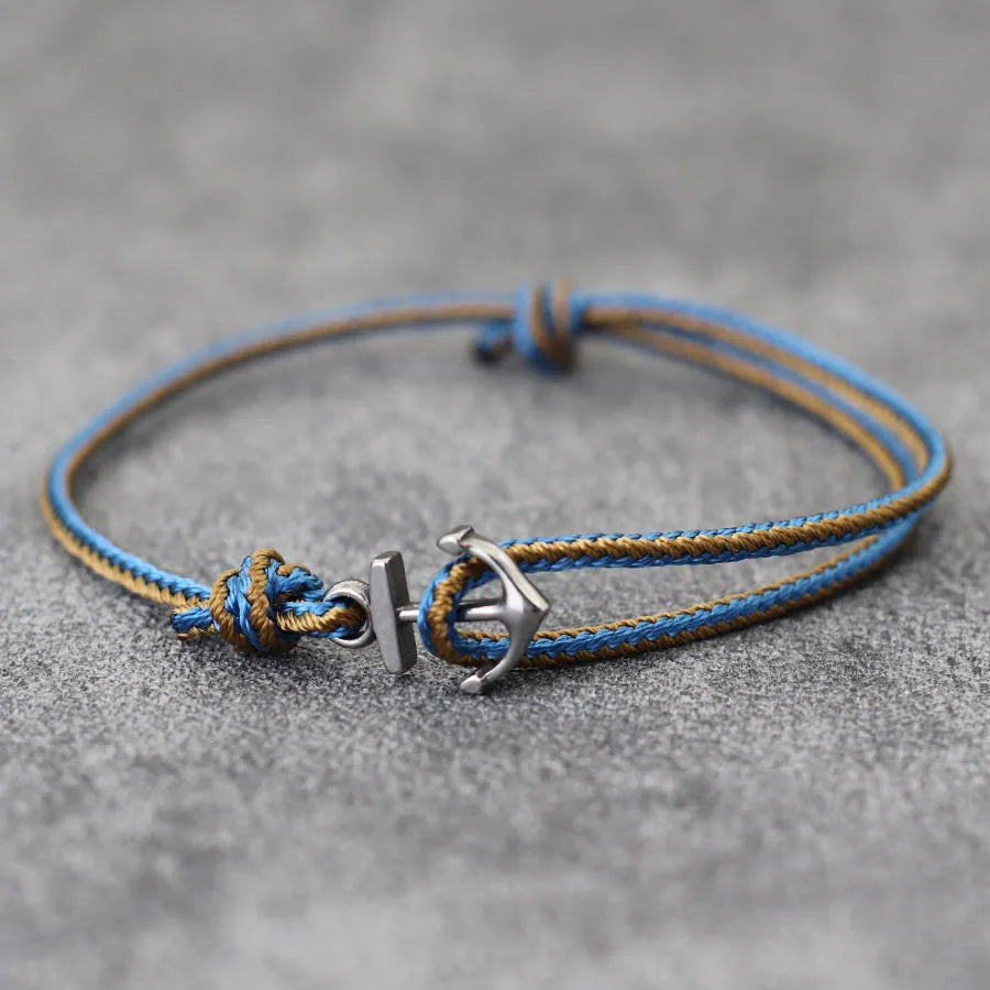 Blue nautical anchor bracelet