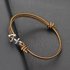 Brown nautical anchor bracelet