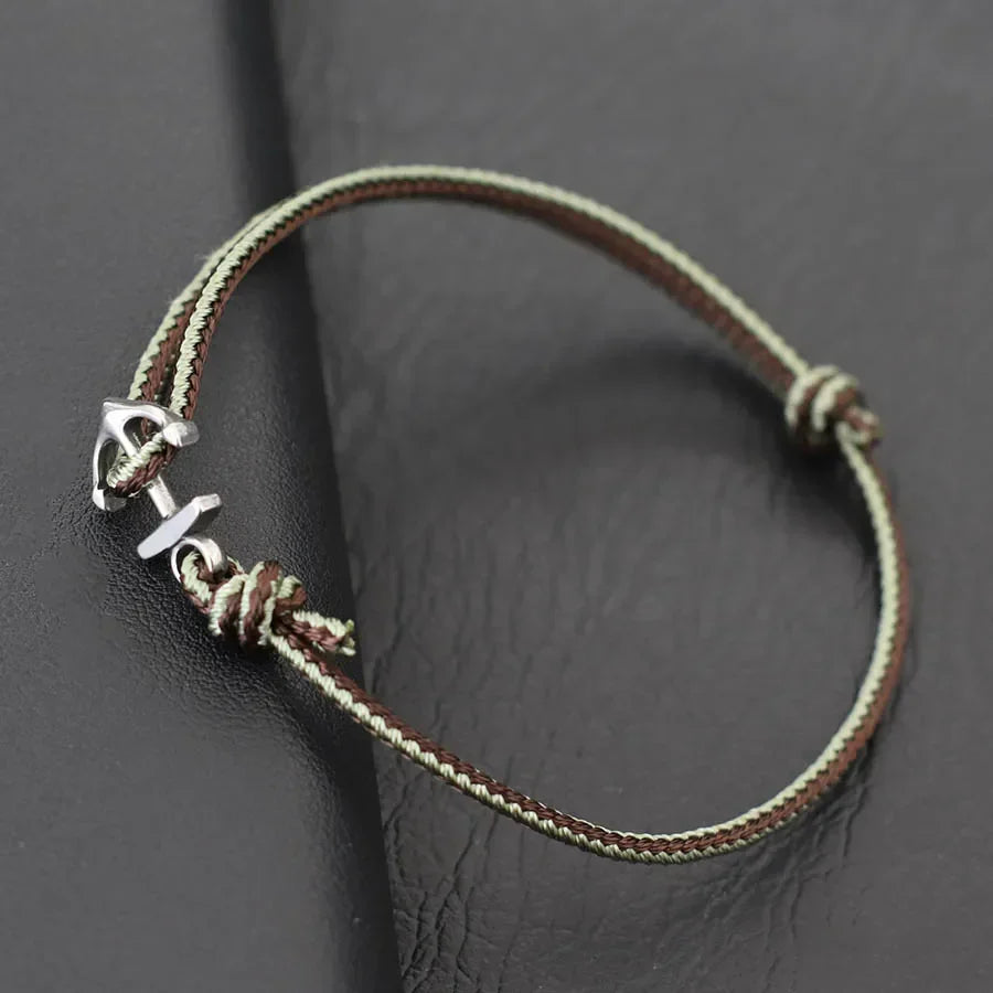 Light green nautical anchor bracelet