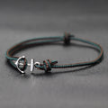 Dark green nautical anchor bracelet