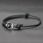 Dark green nautical anchor bracelet