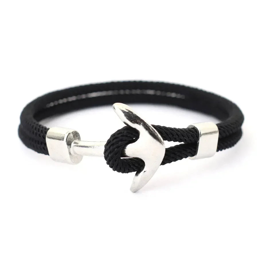 Black anchor bracelet