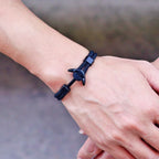 Black and navy anchor bracelet