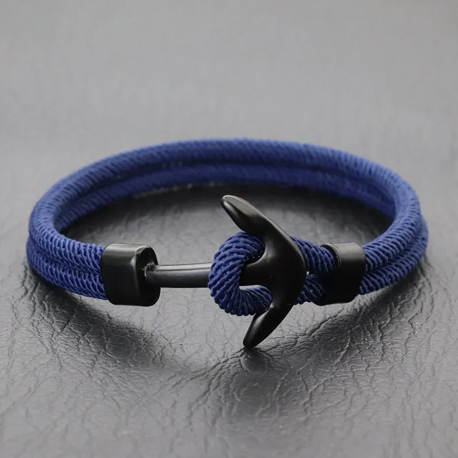 Black anchor bracelet