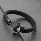 Black and black anchor bracelet
