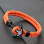Black and orange anchor bracelet