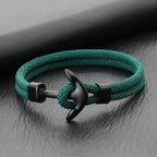 Black and green anchor bracelet