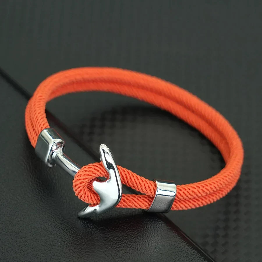 Orange anchor bracelet