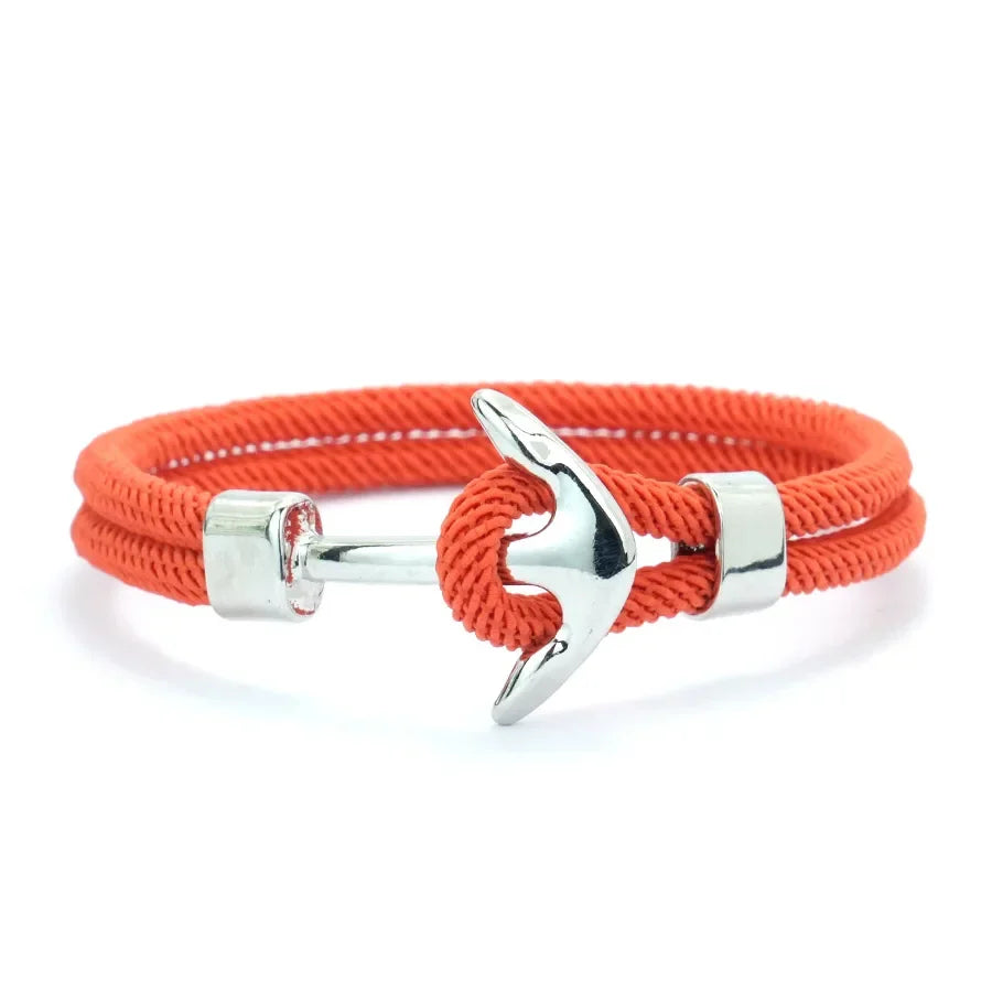 Orange anchor bracelet