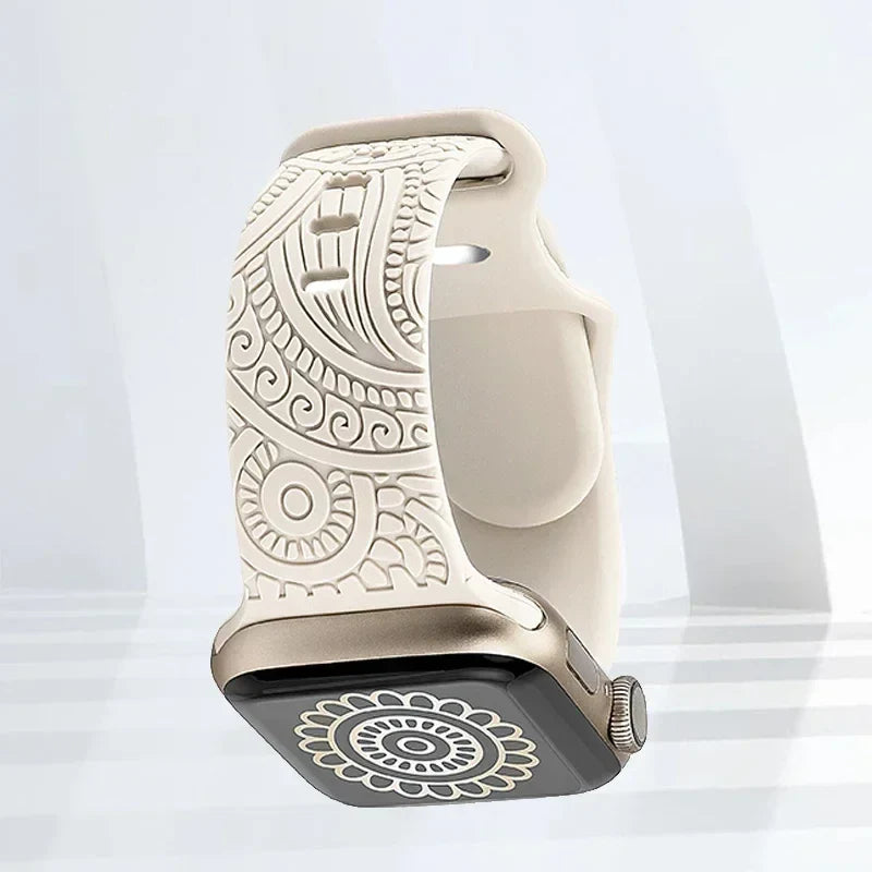 Apple Watch Band with Beige Patterns