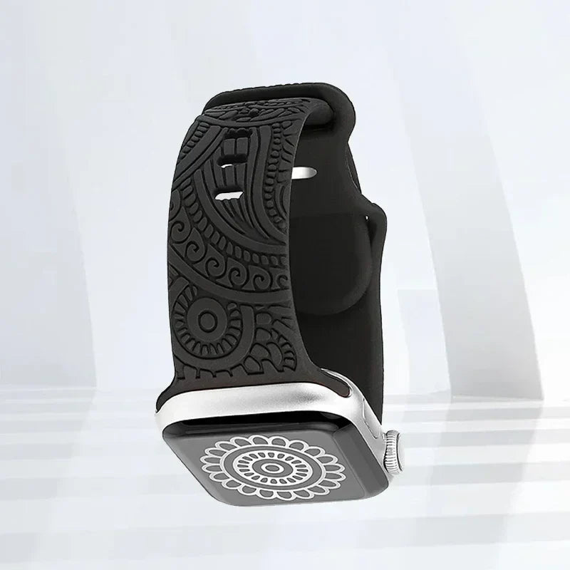 Apple Watch Band with Black Patterns