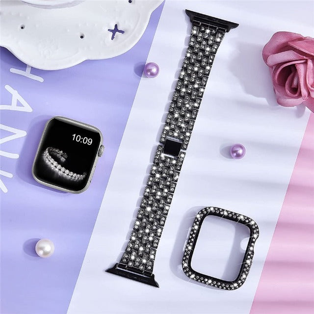 Apple Watch Band with Black Diamond Case