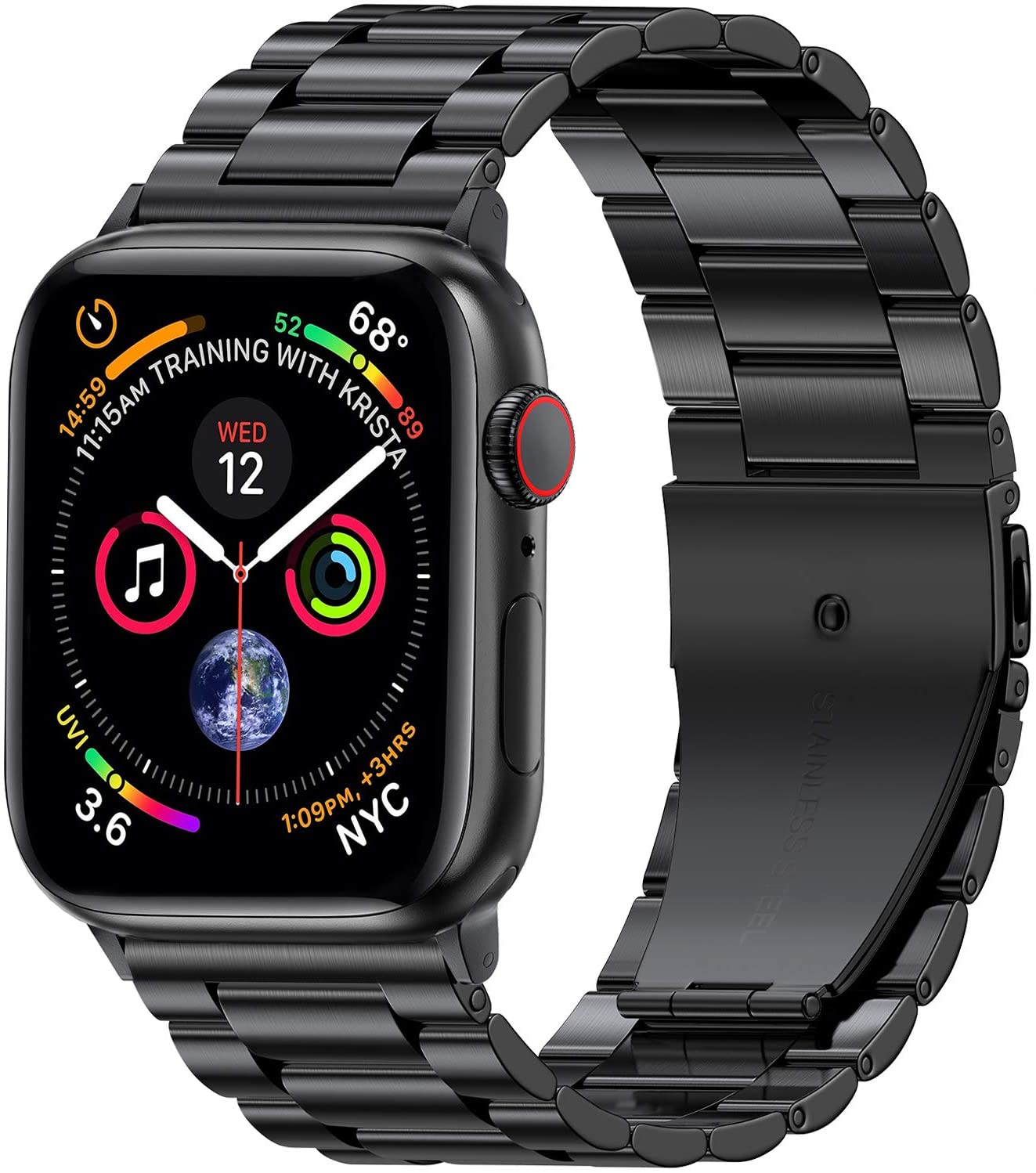 Black Ultra Durable Steel Apple Watch Band