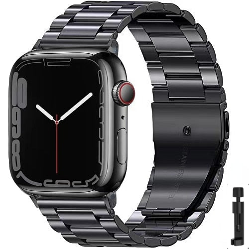 Black Ultra Durable Steel Apple Watch Band + Tool