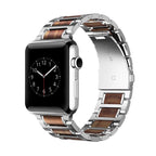 Apple Watch Wooden Bracelet silver and brown