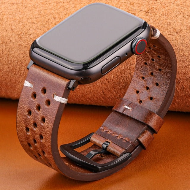 Apple Watch Genuine Leather Strap Brown and Black