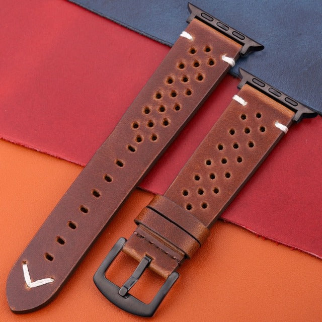 Apple Watch Genuine Leather Strap Brown and Black