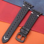 Apple Watch Genuine Leather Strap Black and Black