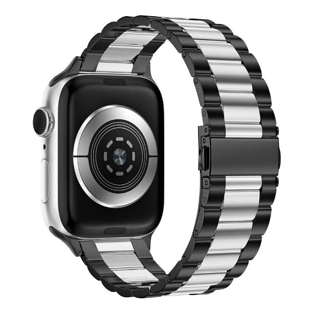 Apple Watch Band in Black and Silver Metal
