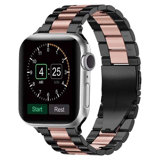 Apple Watch Band in Black and Rose Gold Metal