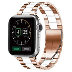 Apple Watch Band in Rose Gold and White Metal