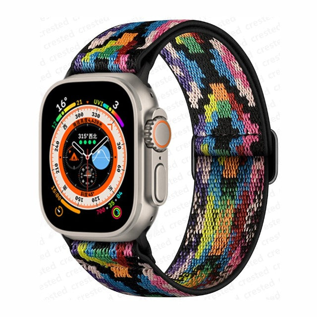 Apple Watch Woven Nylon Strap rainbow
