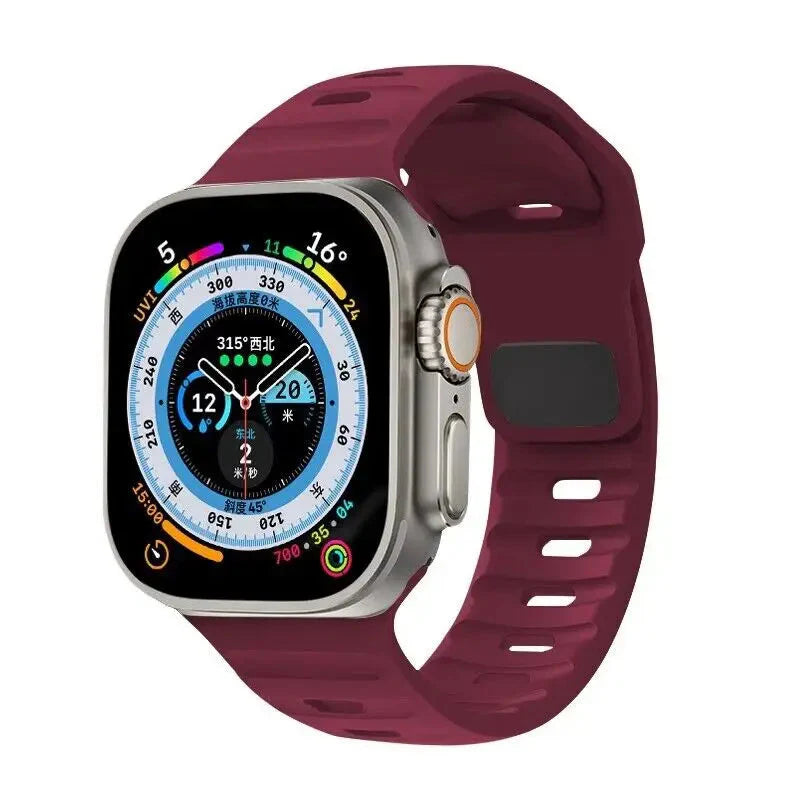 Apple Watch Band in Burgundy Surgical Silicone