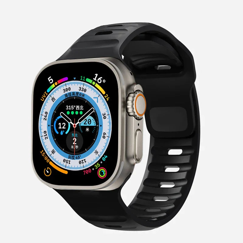 Apple Watch Band in Black Surgical Silicone
