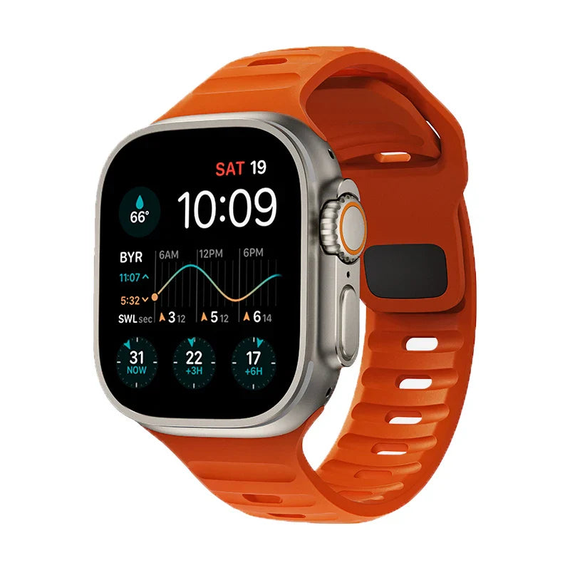 Apple Watch Band in Orange Surgical Silicone