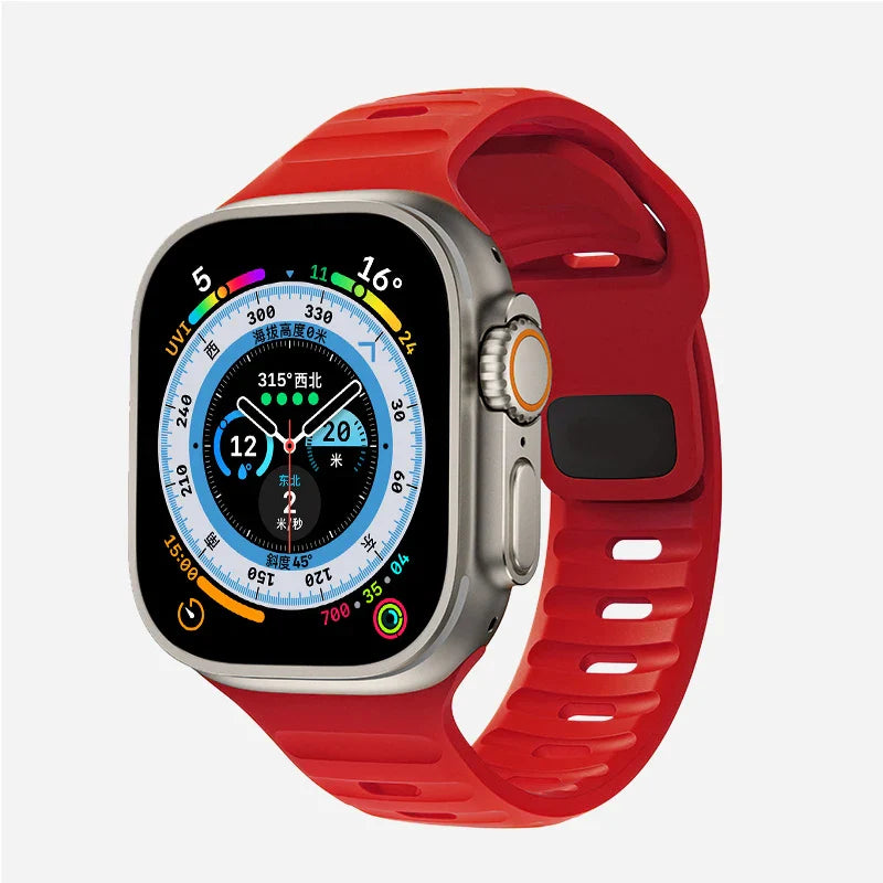 Apple Watch Band in Red Surgical Silicone