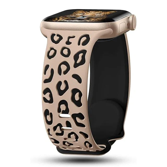 Apple Watch Beige Leopard Strap