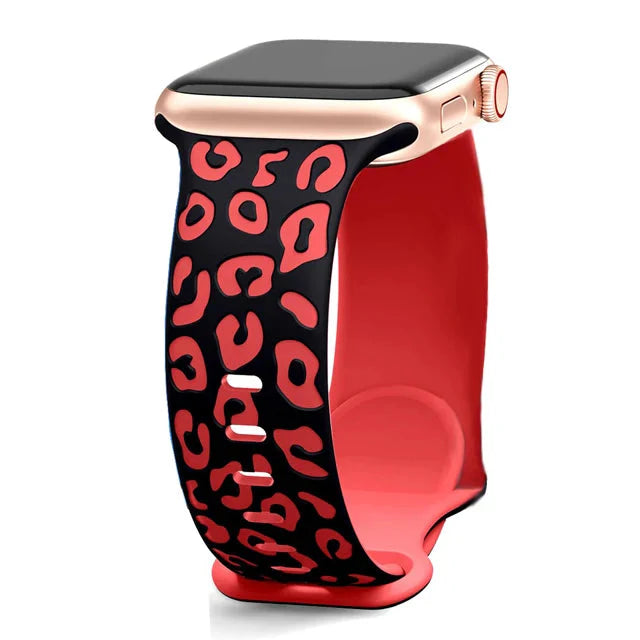 Apple Watch Red Leopard Strap