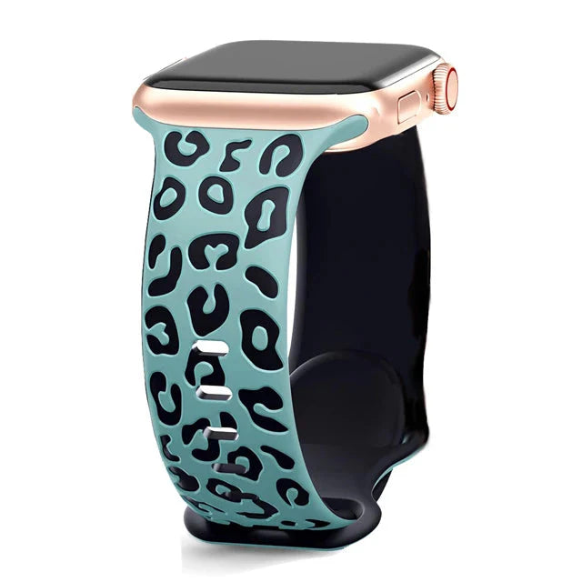 Apple Watch Cyan Leopard Strap