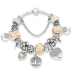 Silver Tree of Life Bracelet for Women White