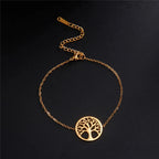 Tree of Life Fine Gold Chain Bracelet for Women
