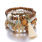 Life Tree Bracelet Women's ID Bracelet White Beads