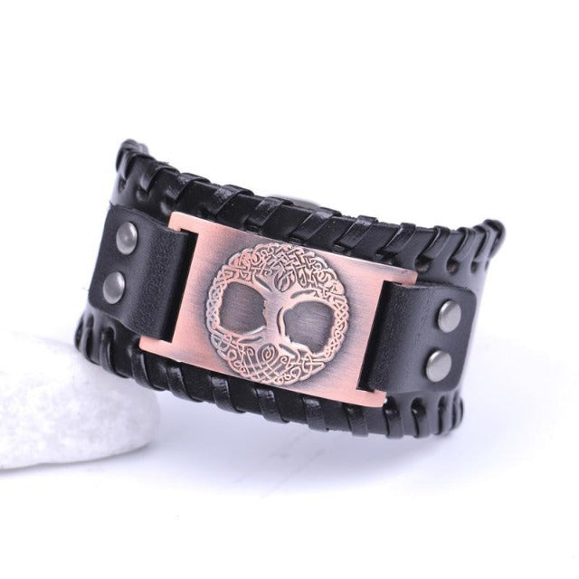 Men's Tree of Life Bracelet black and copper