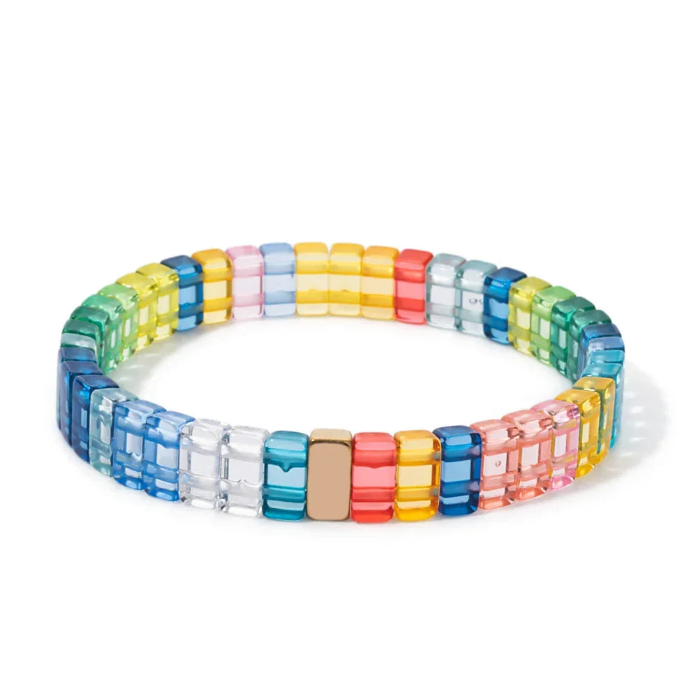 Pink rainbow bracelet