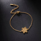 Women's Metatron Cube gold bracelet