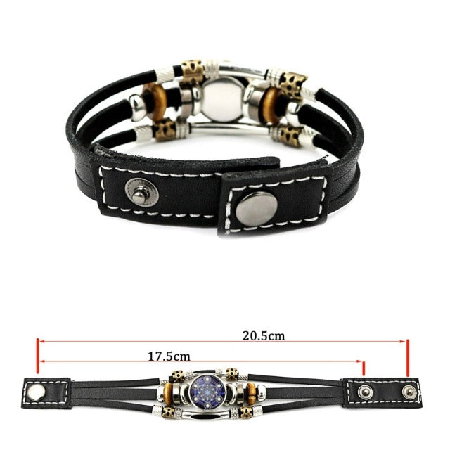 Archangel Metatron Bracelet Leather Gourmette