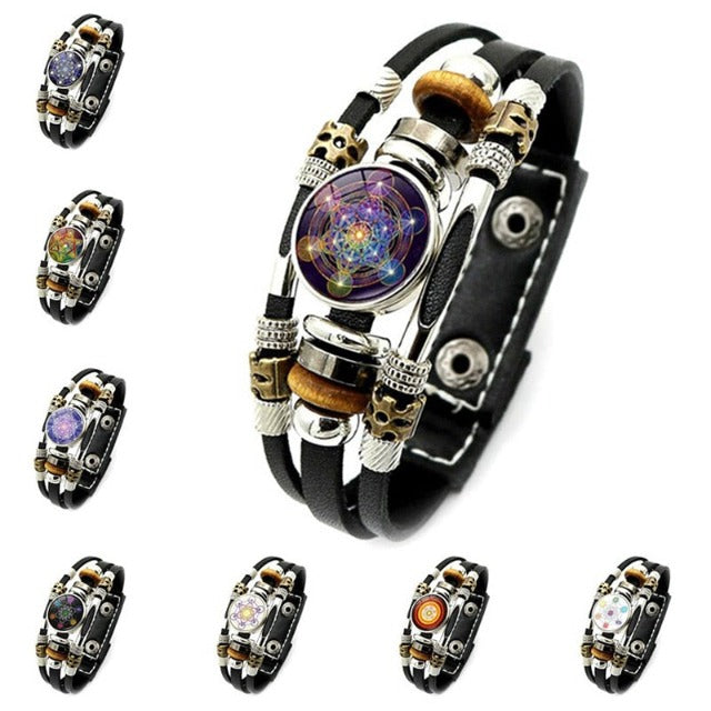 Archangel Metatron Bracelet Leather Gourmette