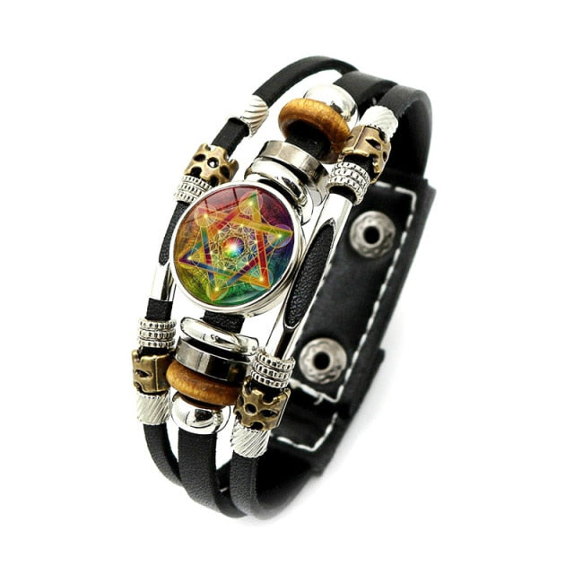 Archangel Metatron Bracelet Leather Gourmette