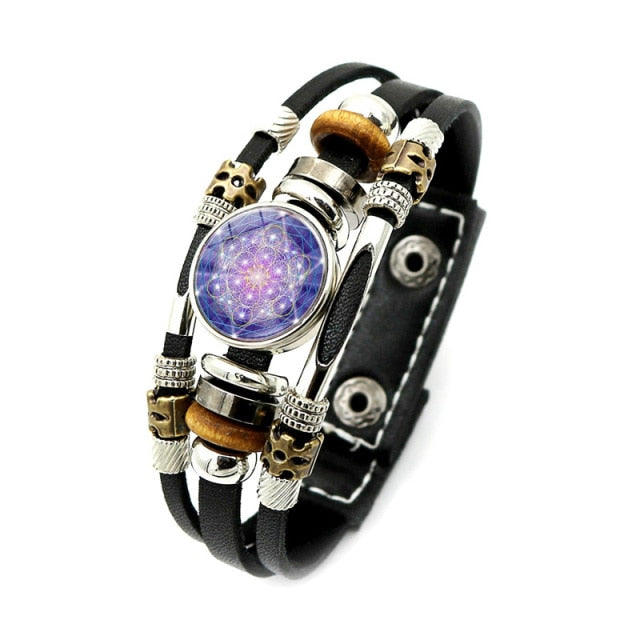 Archangel Metatron Bracelet Leather Gourmette