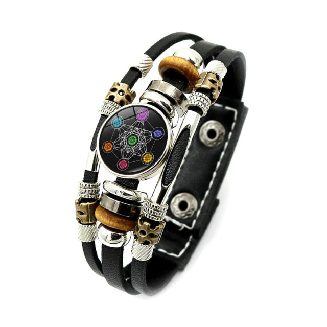 Archangel Metatron Bracelet Leather Gourmette