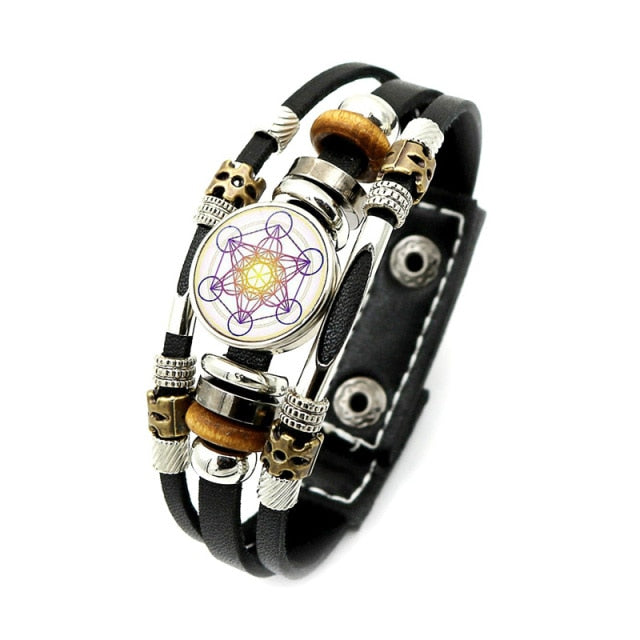 Archangel Metatron Bracelet Leather Gourmette