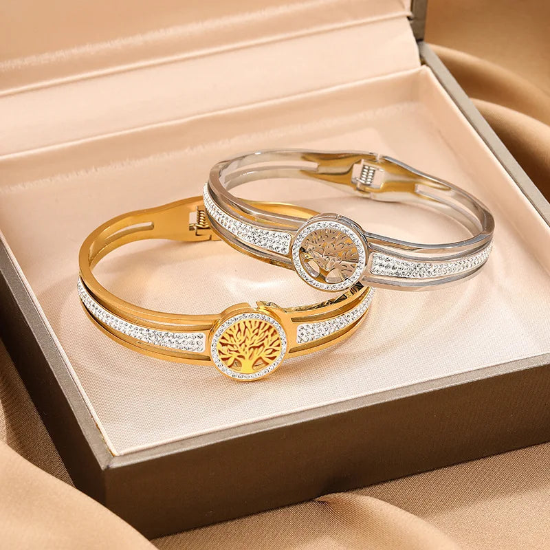 Bracelet with Tree of Life and Crystal