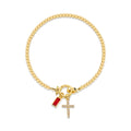 Bracelet with cross and birthstone