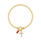 Bracelet with cross and birthstone